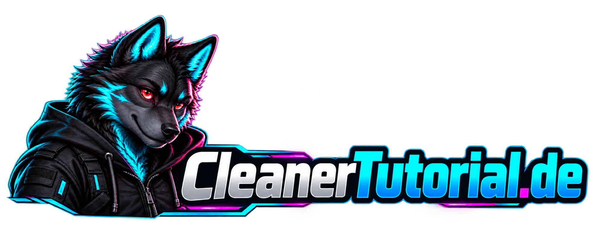 CleanerTutorial.de mit Wolf-Maskottchen